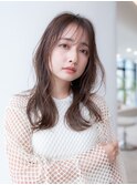 20代30代大人かわいい前髪パーマ韓国風小顔くびれレイヤー