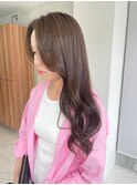 【長まなみ】ブリーチなしで叶うオリーブベージュのツヤ髪ロング
