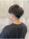ツーブロック×オリーブベージュ