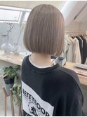 メルティカラーマロンベージュ似合わせカットボブ顔周りカット