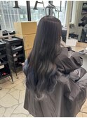 ダークグレージュ×ネイビーブルー グラデーションカラー