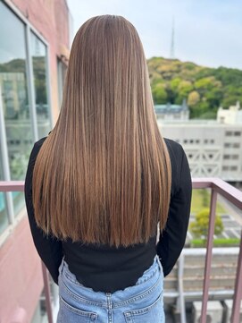 ビアージュ(Viage) #ミルクティーベージュ #ロング #ストレート #ダブルカラー