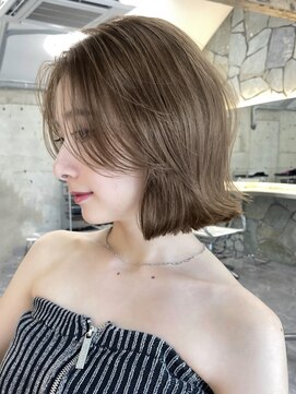 サイン 表参道(SIGN) 韓国ヘアグレージュカラーブリーチ無し髪質改善イヤリングカラー