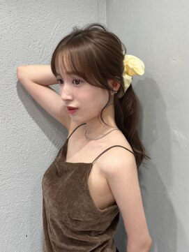 ボタン シブヤ(VOTAN SHIBUYA) オリーブベージュ/レイヤーカット/透明感カラー/くすみカラー