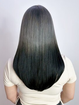 アイティーバイアルバム 八王子店(IT by ALBUM) ロング韓国ヘア顔周りレイヤーオリーブグレー_ba571132