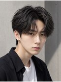毛流れニュアンスパーマスパイラルセンターパートカルマヘア