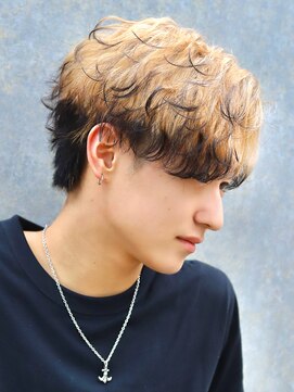 アーバンスタジオトウキョウ 下北沢店(URBAN STUDIO TOKYO) ルーズシャドウパーマ/サイドパートスタイル【下北沢/men's】