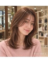 バランス BALANCE&nbsp;イルミナカラー★透明感ベージュ×顔まわりレイヤーカット