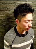 サッカー選手風ツーブロックメンズショート<銀座><理容室>