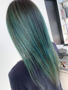 リシャルム 新保店(Re charme) 【リシャルム 近藤恭輔】ターコイズグリーンバレイヤージュ