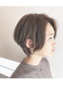 大人可愛いショートボブ/ハンサムショート/前髪長めショート