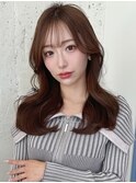 レイヤーカット　韓国ヘア　顔まわりカット　くびれヘア　前髪