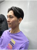 メンズ アップバング センターパート 刈り上げマッシュショート