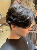 フェザーパーマ×センターパート