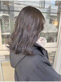 暗髪　オリーブグレージュ　アッシュグレージュ　透明感カラー