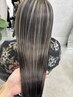 【人気No.1】カット+白髪ぼかしハイライト+トリートメント ￥17000