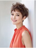 ☆ホワイトグレージュミニウルフデジタルパーマチェリーブラウン