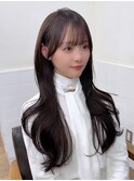 韓国前髪顔周り×小顔レイヤー[横浜/縮毛矯正/丸型卵型逆三角形]