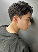 韓国風センターパート×ナチュラル刈り上げショート A0630