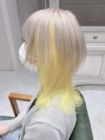 デイズ(days)&nbsp;ロングウルフ＋デザインカラー/ホワイトベージュにイエロー