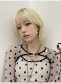くびレイヤーボブルフネビージュ小顔ワンレンこなれミディ