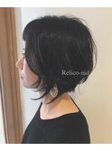 クールブラック×前下がりショート