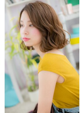 ヘアアンドビューティー ミック(Hair & Beauty miq) フリンジウェーブの小顔ミディb