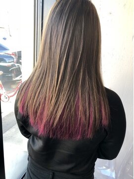 メイプルフェロー(MAPLE fellow) インナーカラー×チェリーレッドツヤ感大人ストレート