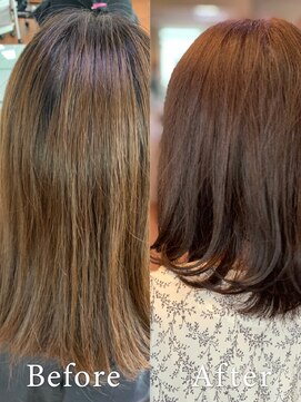 アークスヘアー 大人かわいいデザインカラー♪透明感ラベージュ外ハネボブ