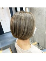前下がりボブ☆白髪ぼかし/白髪染めの細かめハイライト