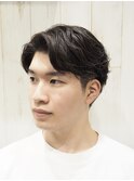 大人のメンズツーブロックビジカジセンターパート