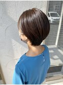 丸みショート×柔らかベージュ