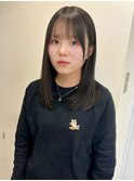 暗髪グレージュ×髪質改善ストレート