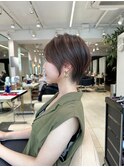 前髪あり耳掛け丸みくびれショートボブ20代30代40代50代(蘭)