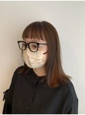 黒縁メガネ×オレンジインナー