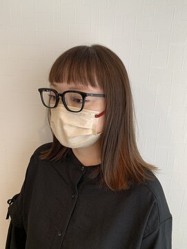 クラス リノ(CLASS lino) 黒縁メガネ×オレンジインナー