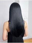 透明感カラー秋色ウルフレイヤーロング黒髪_ba526101