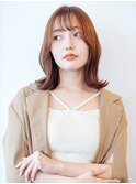 外ハネくびれボブ/切りっぱなしボブ/透明感ブラウン/20代/30代
