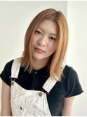 ブリーチなしストレートオレンジロブ
