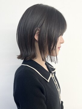 モリオフロムロンドン 松戸店(Morio from London) 【morio松戸　アイダ】小顔かわいい黒髪外ハネボブあご下ボブ