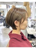 大人かわいい小顔ショートショートヘア30代40代50代白髪ぼかし
