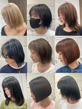 【innocence】西宮/ボブスタイル/ブリーチなし・ありカラー@宮本