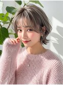 グレーブラウン/レイヤーショート/シャギー/小顔見せモテヘア