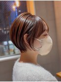 ショートカット20代30代40代前髪あり面長丸顔ショートボブ
