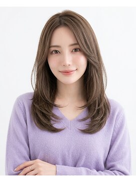 ヘアー リラックス 風香(HAIR RELAX) ◆30代40代の明るめのヘアカラー・あご下からのレイヤースタイル