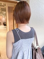 ラミエ バイ メルト 吉祥寺(lamie by melt) 久保田)夏カラーオレンジブラウン切りっぱなしぷつっとボブ