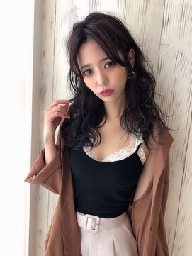 ルービック 京橋(Rubik's) 暗髪グレージュ×カールラフロング