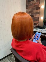 ヘアー リードレス(hair Re:dress)&nbsp;10代20代マロンオレンジベージュカラー×ストレートボブ