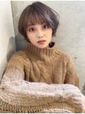 大人可愛いグレージュマッシュショート