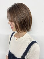 ミントリーフ 大福店(Mint leaf)&nbsp;オリーブベージュ×ボブ